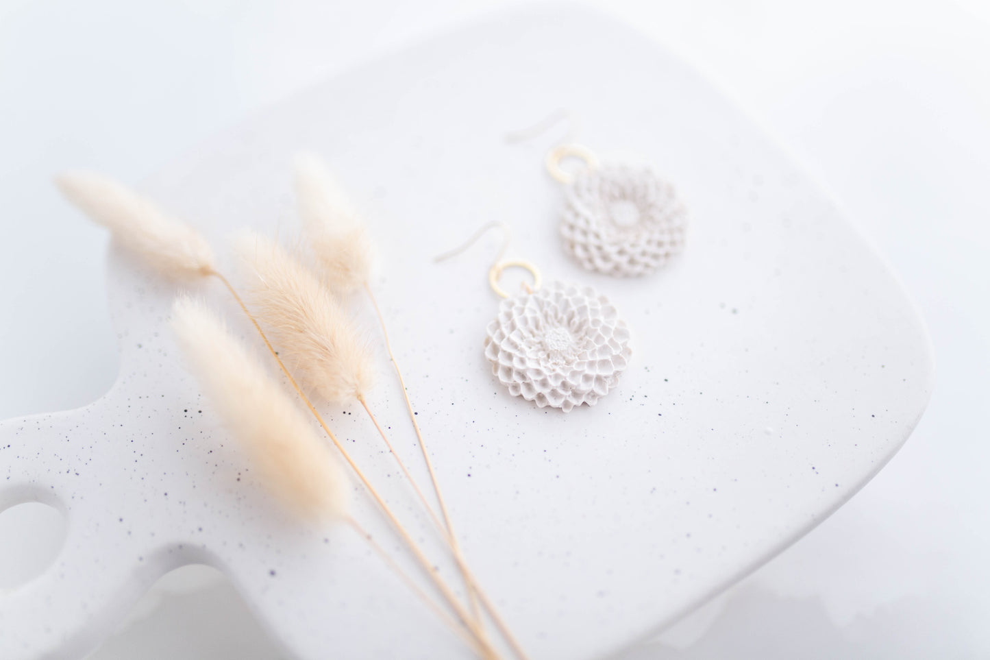 Clay Earrings | Large Dahlia Dangles