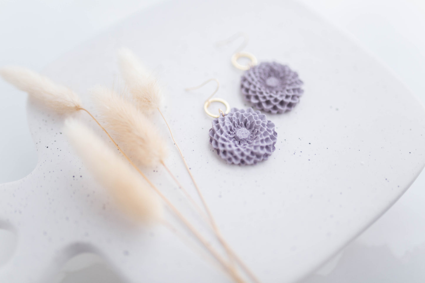 Clay Earrings | Large Dahlia Dangles