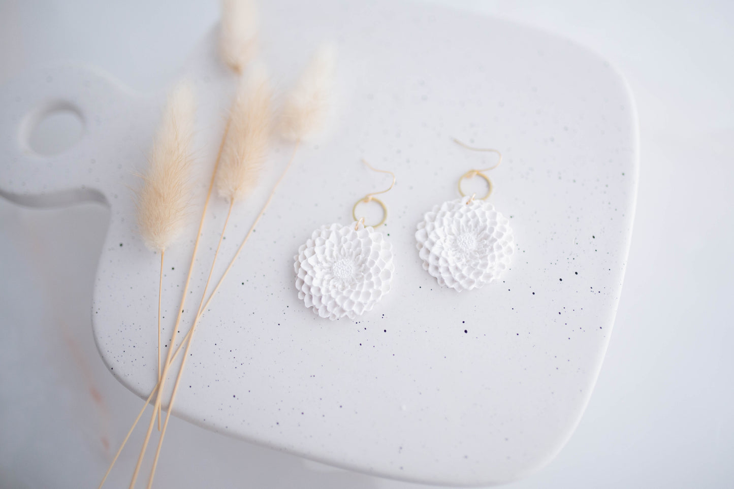 Clay Earrings | Large Dahlia Dangles