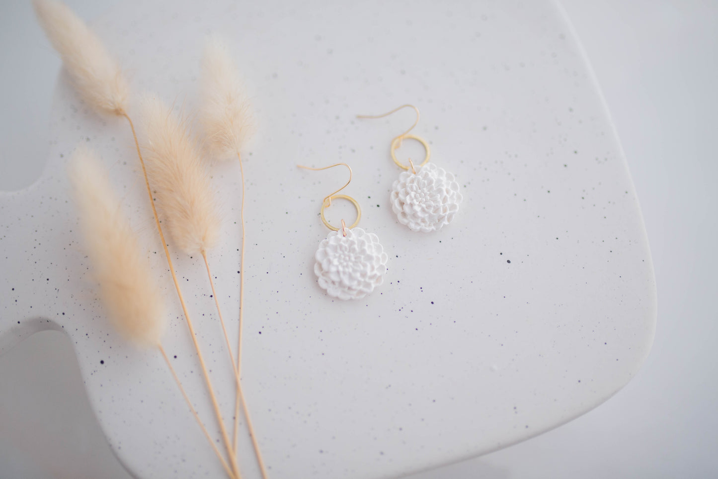 Clay Earrings | Small Dahlia Dangles