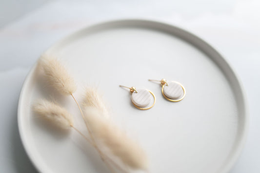 Clay earring | ivory dainty dangles | spring collection