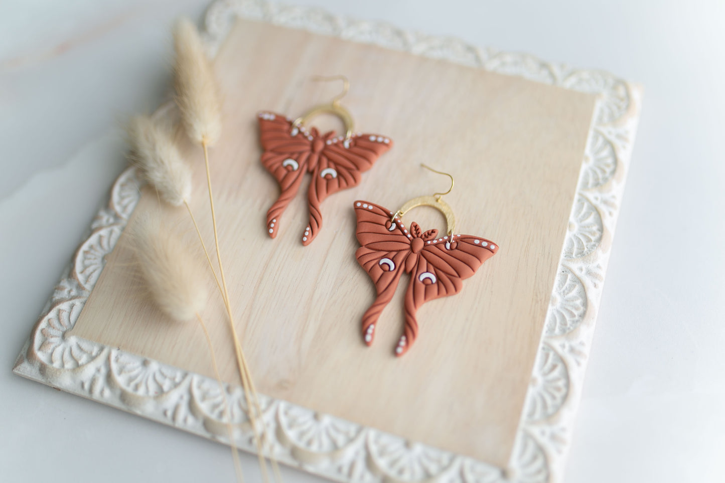 Clay earring | desert moths | Southwest Collection