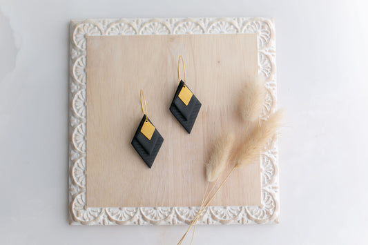 Clay earring | black sw diamonds | Southwest Collection