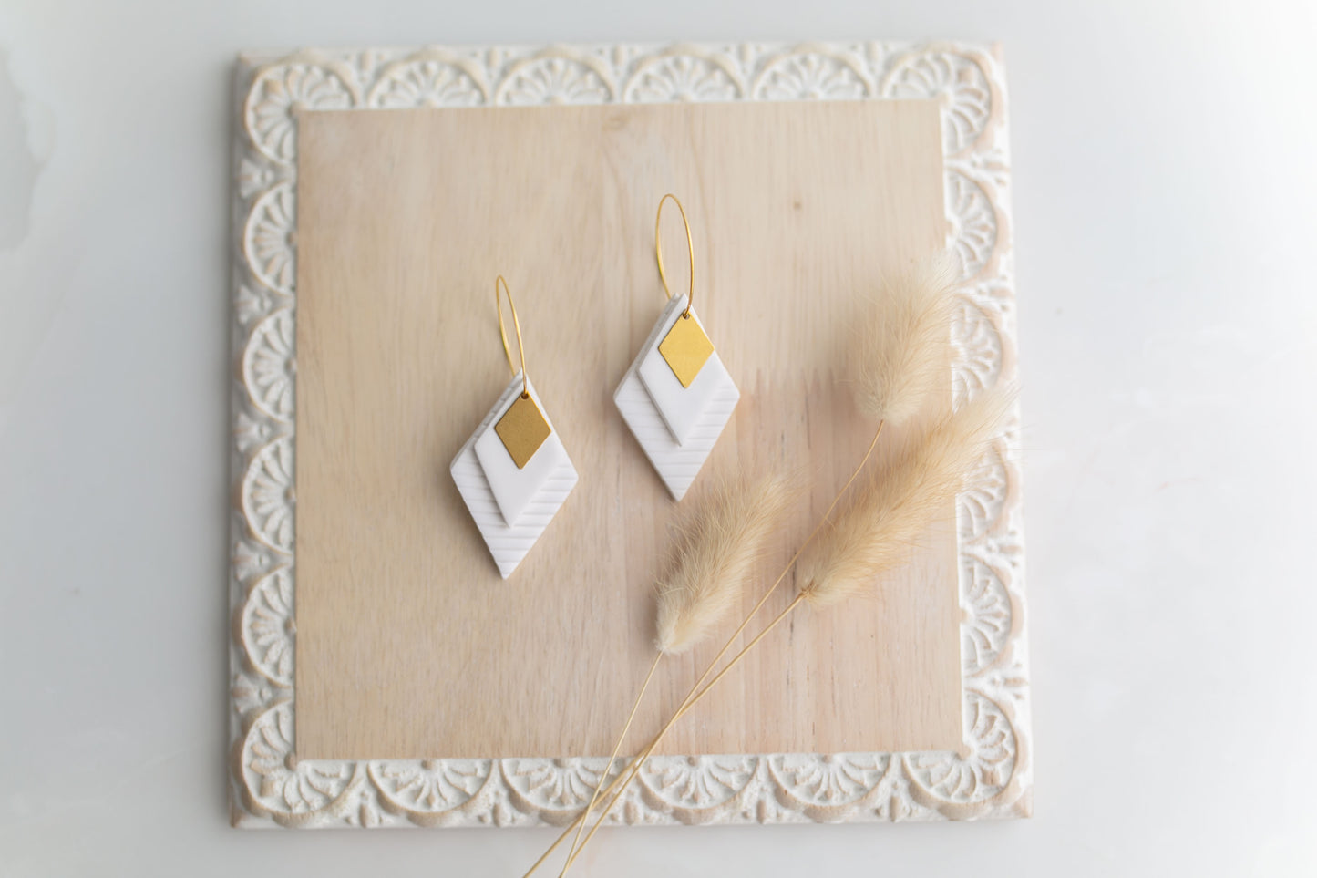 Clay earring | white sw diamonds | Southwest Collection