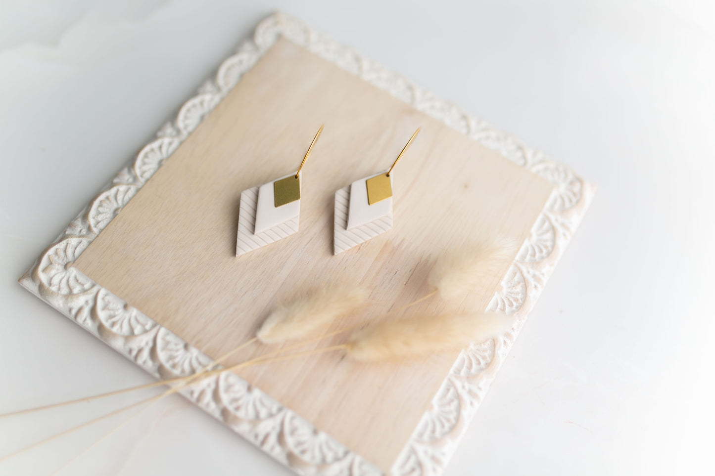 Clay earring | ivory sw diamonds | Southwest Collection