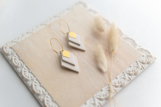 Clay earring | ivory sw diamonds | Southwest Collection