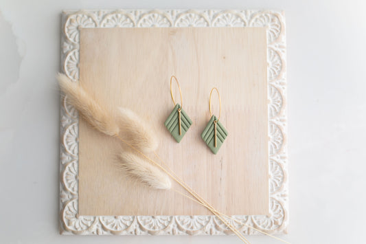 Clay earring | sage small diamond | Southwest Collection