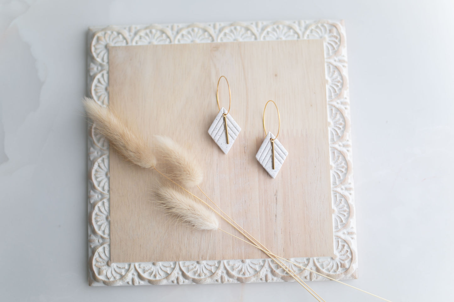 Clay earring | granite small diamond | Southwest Collection