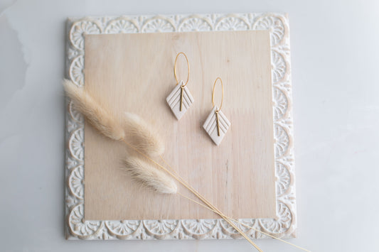 Clay earring | ivory small diamond | Southwest Collection