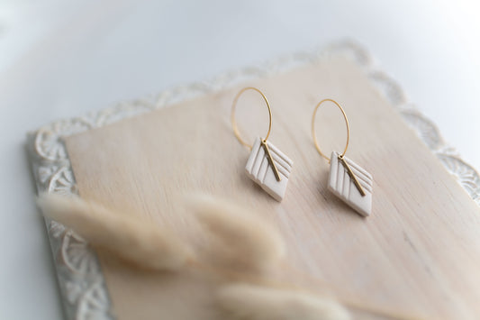 Clay earring | ivory small diamond | Southwest Collection