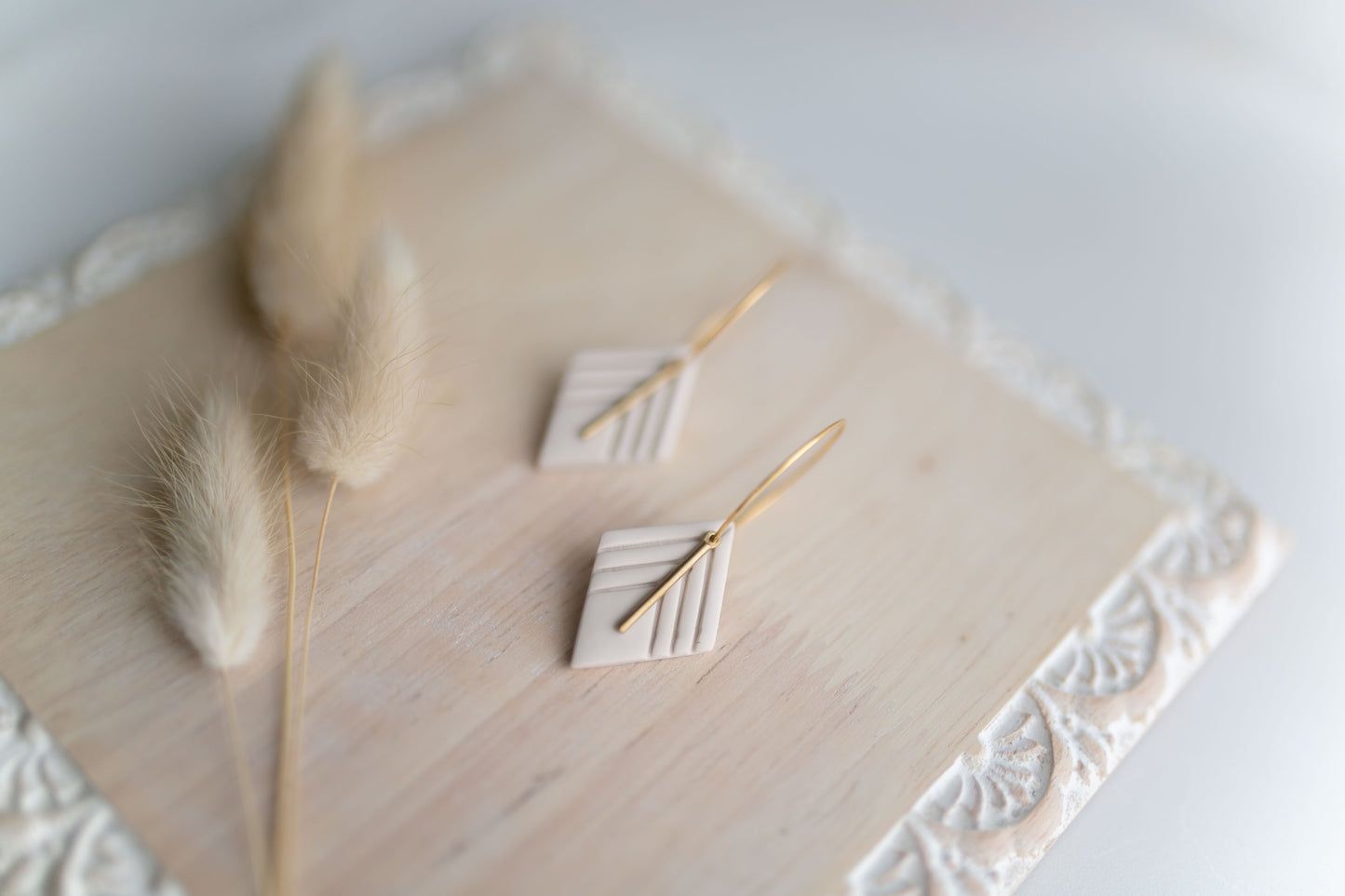 Clay earring | ivory small diamond | Southwest Collection