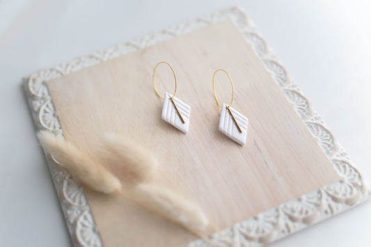 Clay earring | white small diamond | Southwest Collection