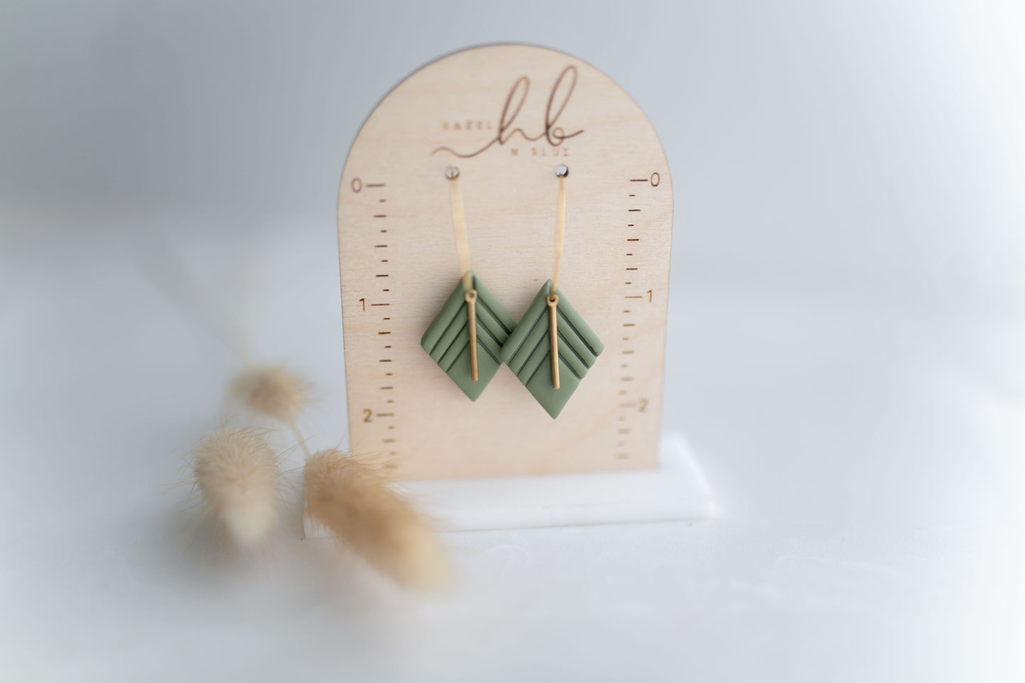 Clay earring | sage small diamond | Southwest Collection