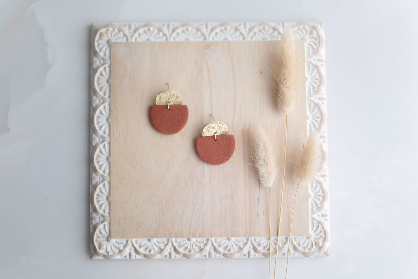 Clay earring | tera-cotta + simple | Southwest Collection