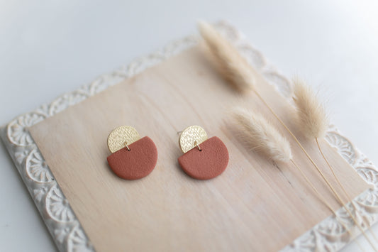 Clay earring | tera-cotta + simple | Southwest Collection