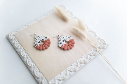 Clay earring | tera-cotta aztec  | Southwest Collection