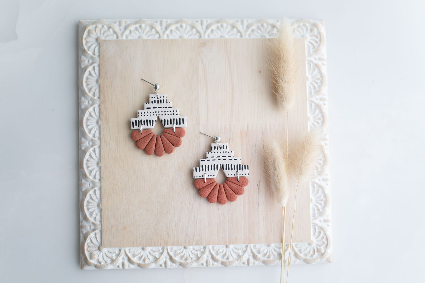 Clay earring | tera-cotta aztec  | Southwest Collection