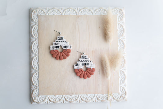 Clay earring | tera-cotta aztec | Southwest Collection