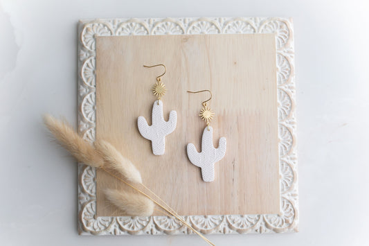 Clay earring | white cactus | Southwest Collection