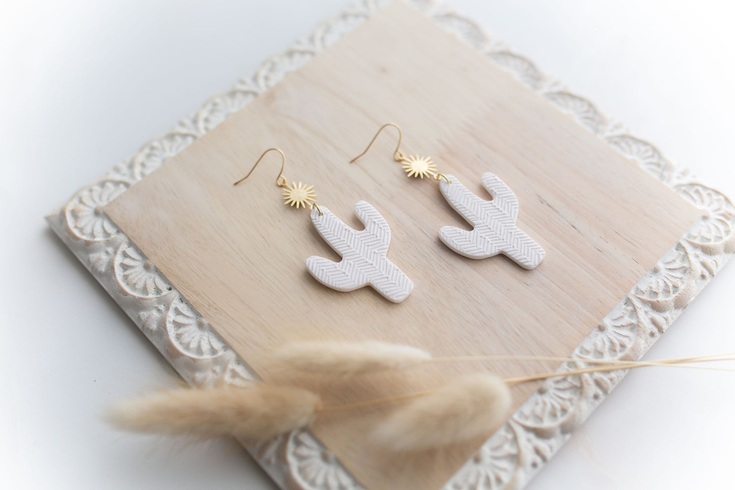 Clay earring | white cactus | Southwest Collection