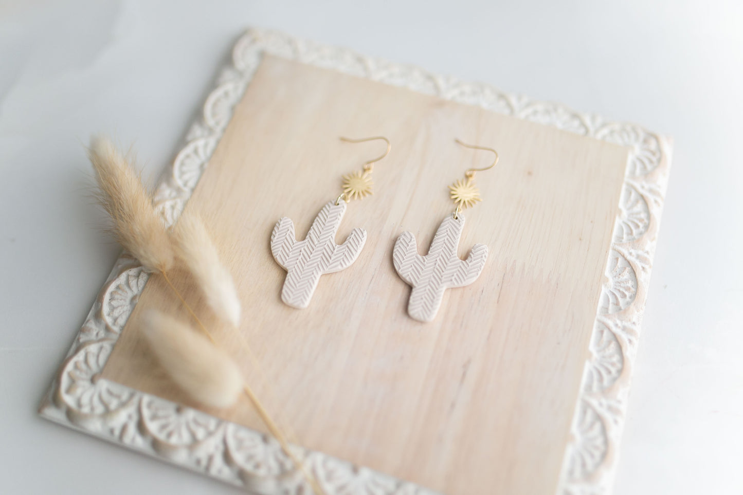 Clay earring | ivory cactus | Southwest Collection