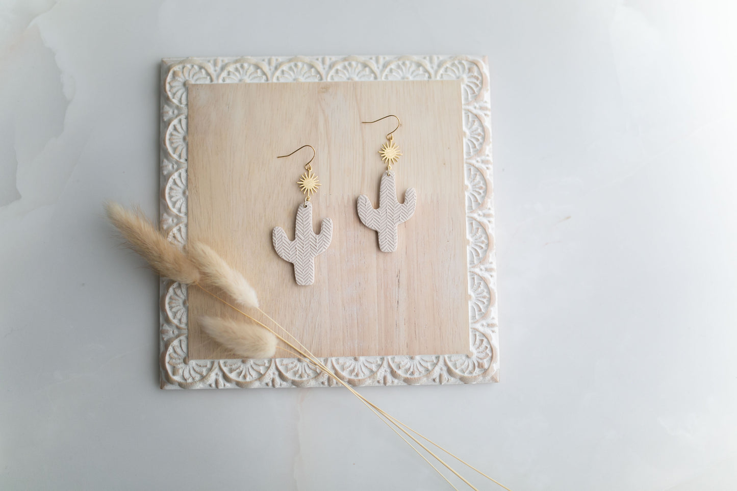 Clay earring | ivory cactus | Southwest Collection