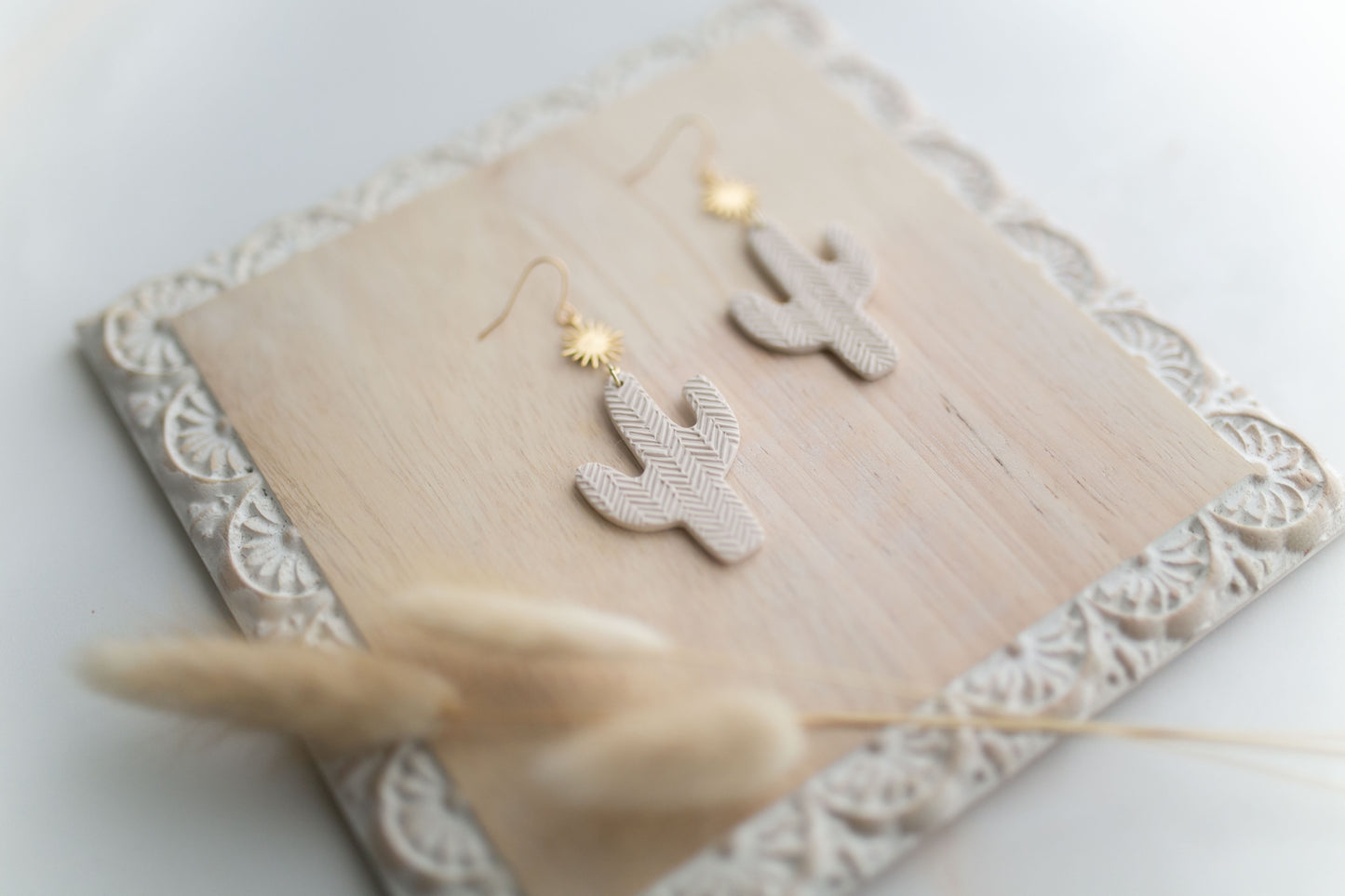 Clay earring | ivory cactus | Southwest Collection