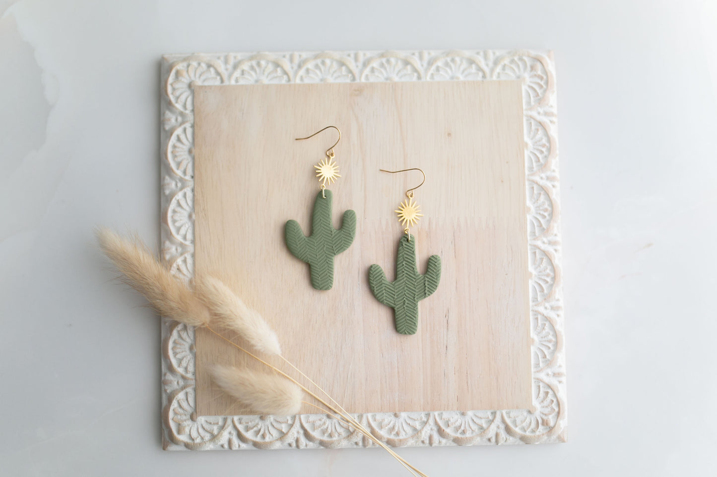 Clay earring | sage cactus | Southwest Collection