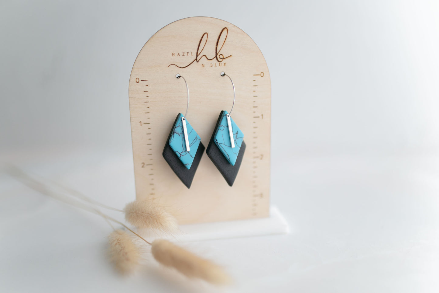 Clay earring | turquoise diamonds | Southwest Collection