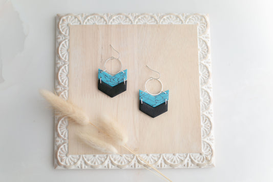 Clay earring | turquoise arrows | Southwest Collection