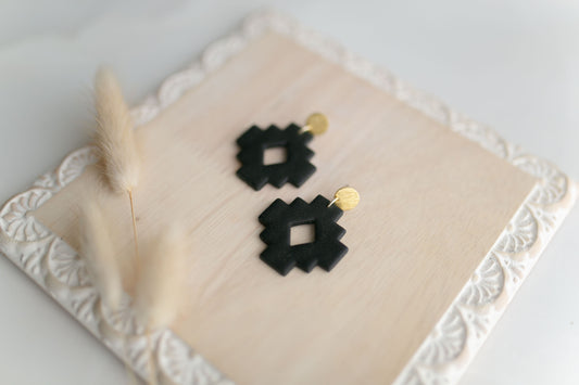 Clay earring | black SW | Southwest Collection