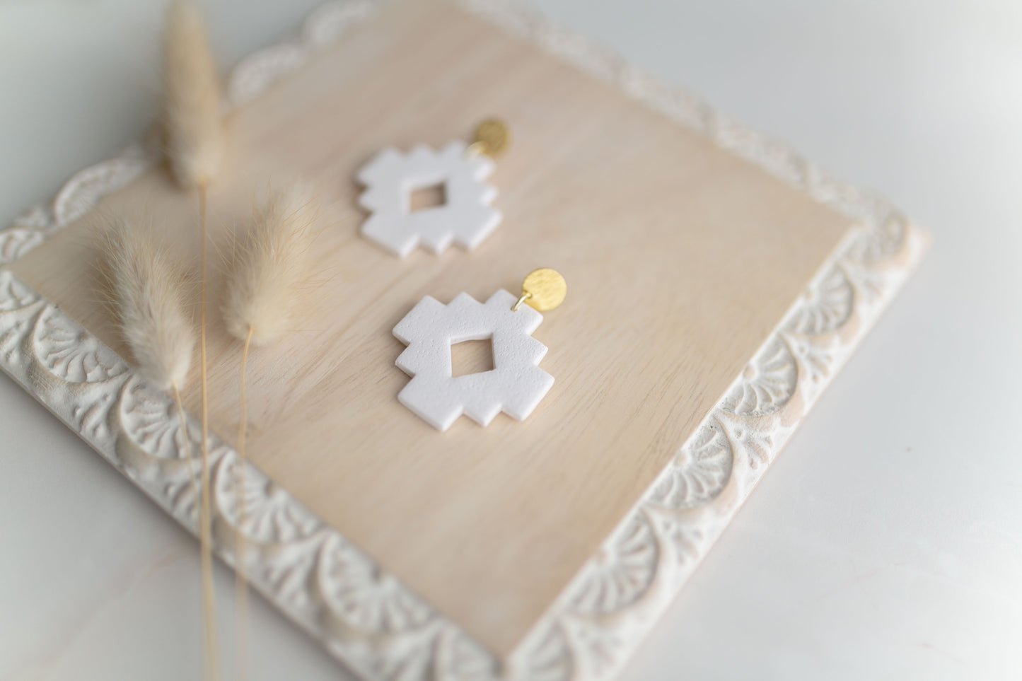 Clay earring | white SW | Southwest Collection