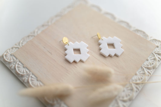 Clay earring | white SW | Southwest Collection