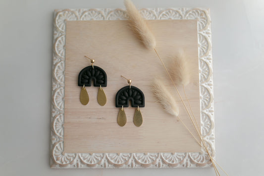 Clay earring | black cowgirl dangles | Southwest Collection