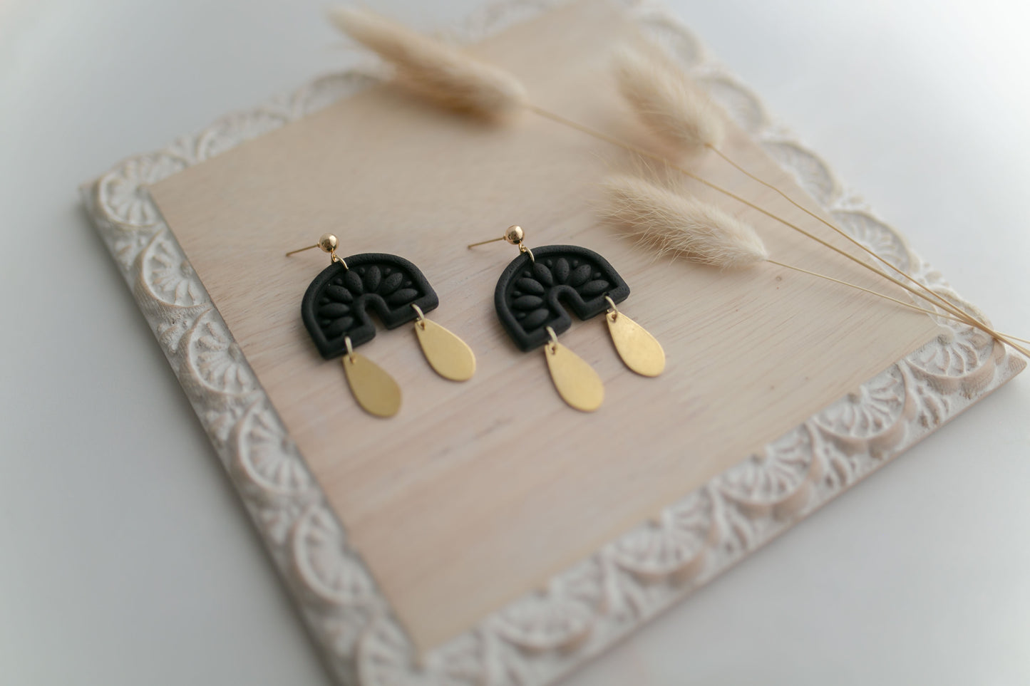 Clay earring | black cowgirl dangles | Southwest Collection