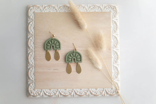 Clay earring | sage cowgirl dangles | Southwest Collection