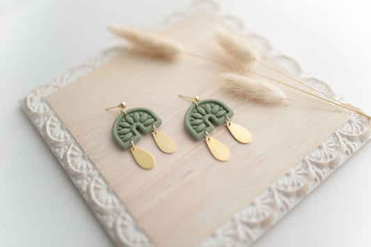 Clay earring | sage cowgirl dangles | Southwest Collection