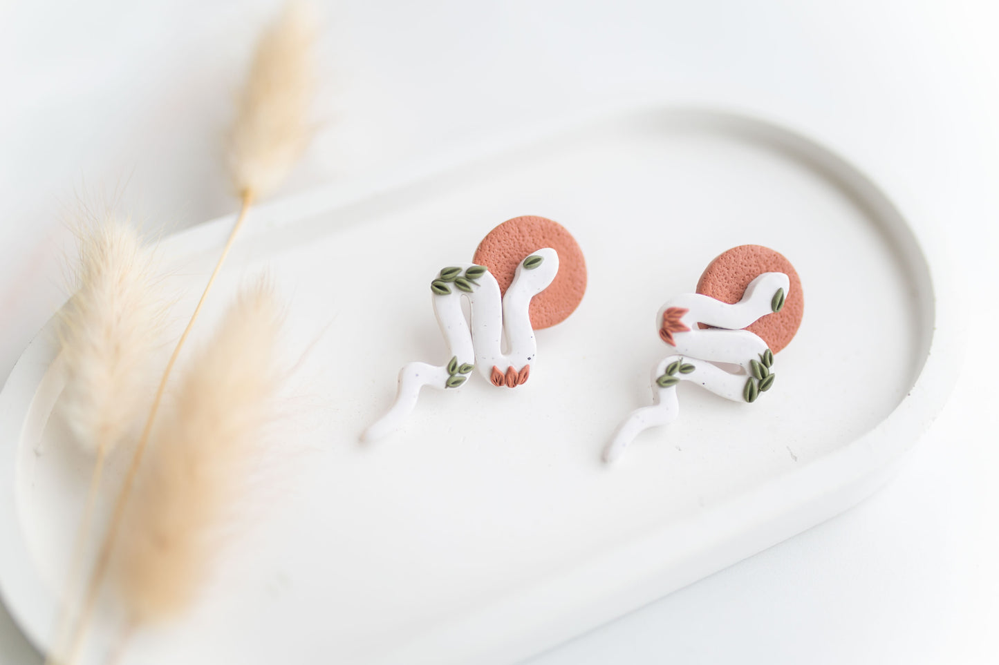 Clay earring | boho snake studs