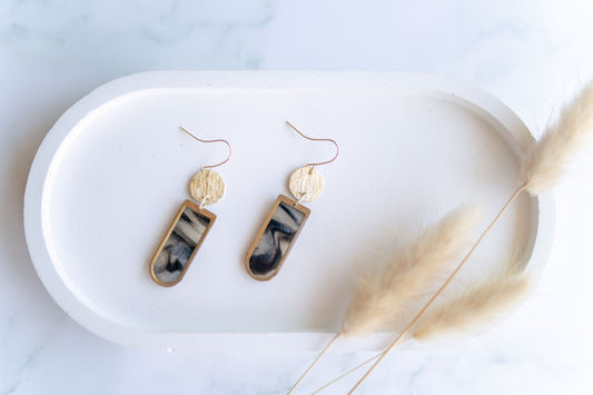 Clay earring | tortoise shell dangles