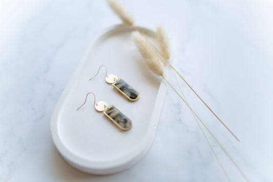 Clay earring | tortoise shell dangles