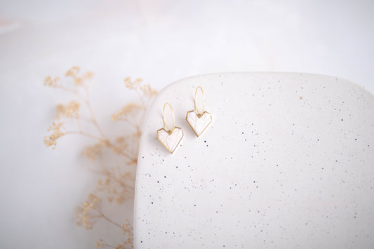 Clay earring | Geometric Heart Hoops | Valentines Collection