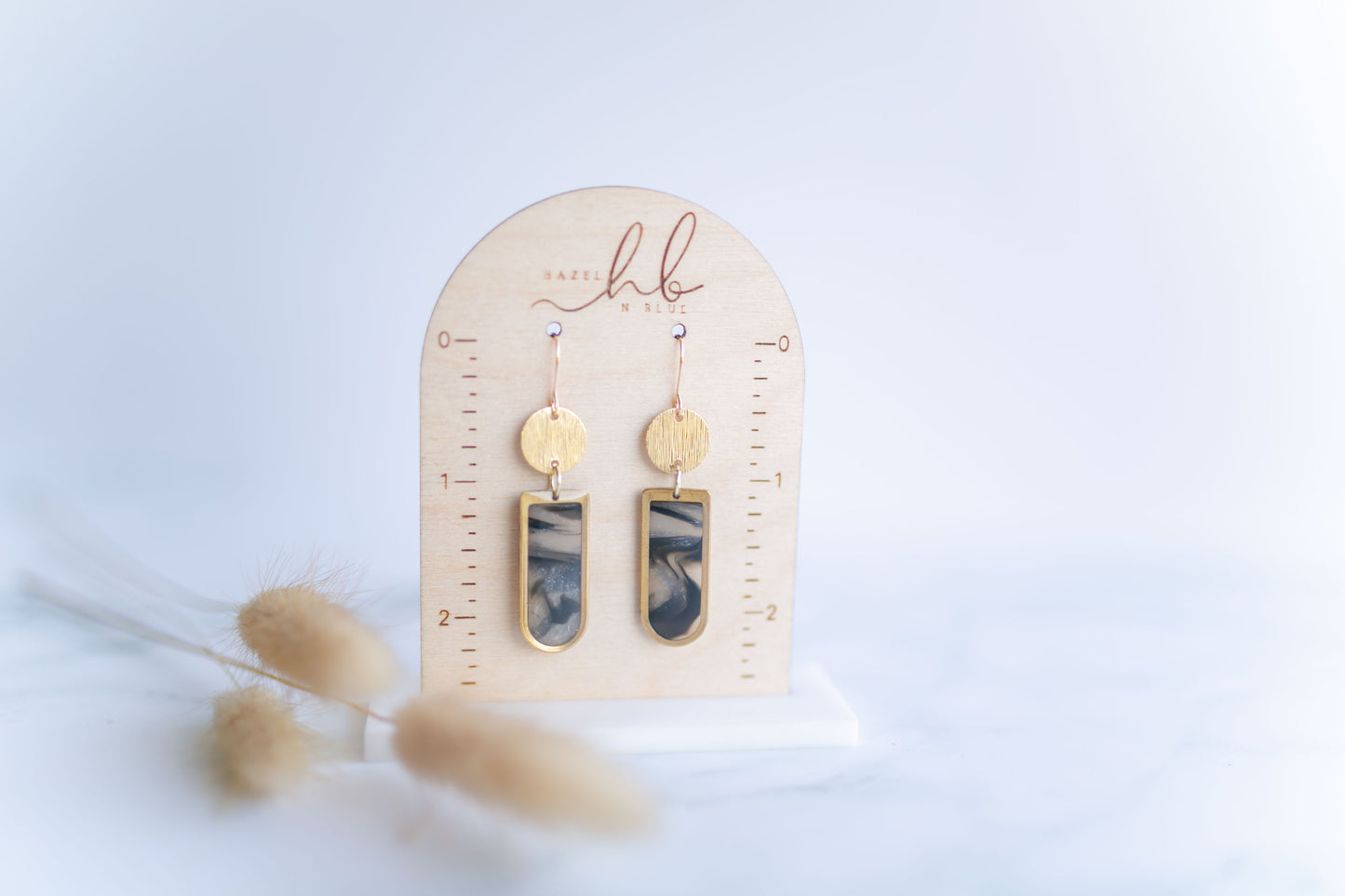 Clay earring | tortoise shell dangles