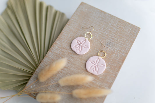 Clay earring | Blush Sand Dollars | Beach Collection