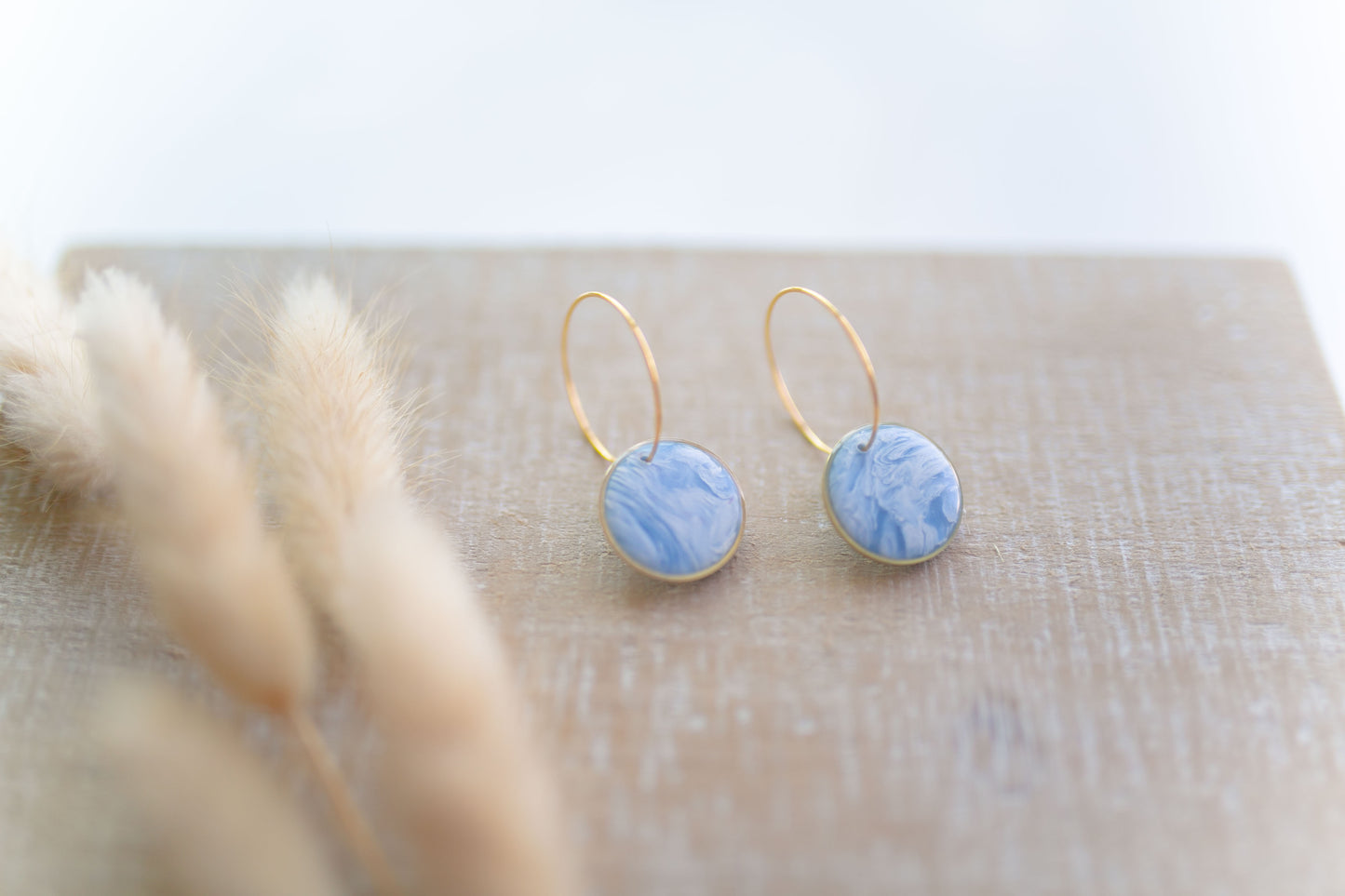 Clay earring | Blue Wave Hoops | Beach Collection