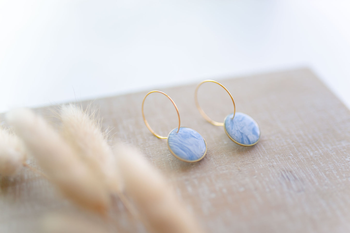 Clay earring | Blue Wave Hoops | Beach Collection