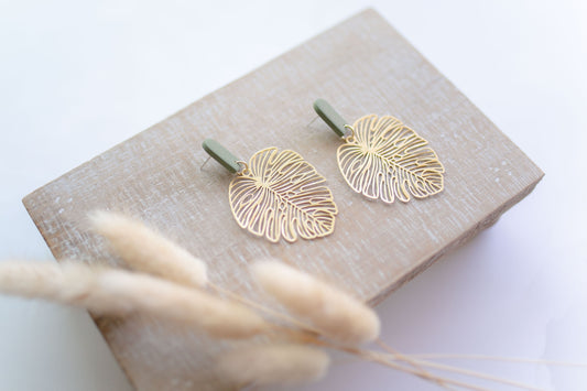 Clay earring | Sage Beachy Leaves | Beach Collection