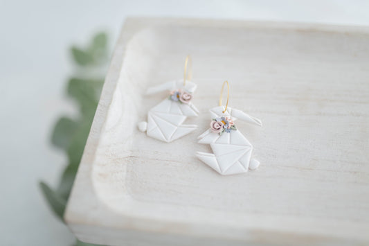 Clay earring | Garden Bunny Hoops | Garden Collection