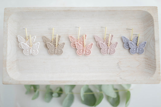 Clay earring | Butterfly Dangles | Garden Collection