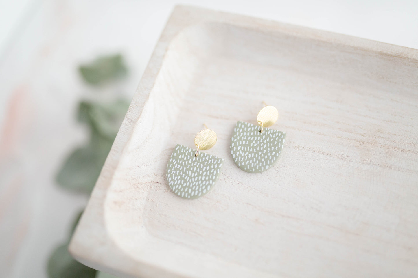 Clay earring | Polka Dot Dangles | Garden Collection