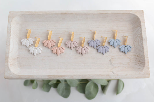 Clay earring | Lotus Drops | Garden Collection